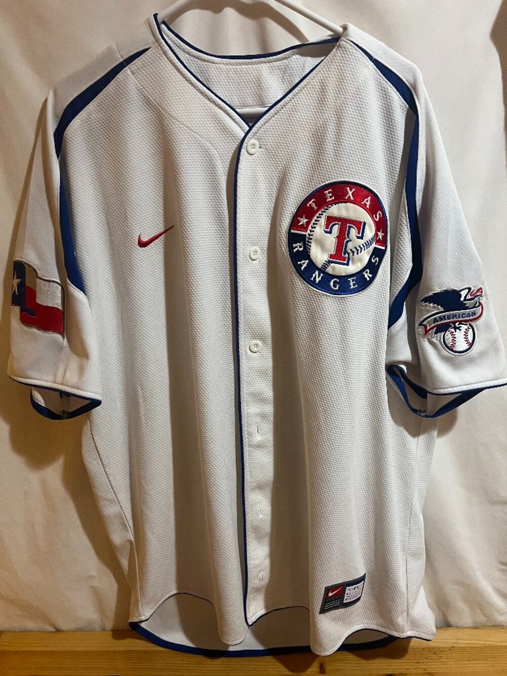 Nike Texas Rangers Jersey Size Large White Baseball MLB Used Good Condition $70